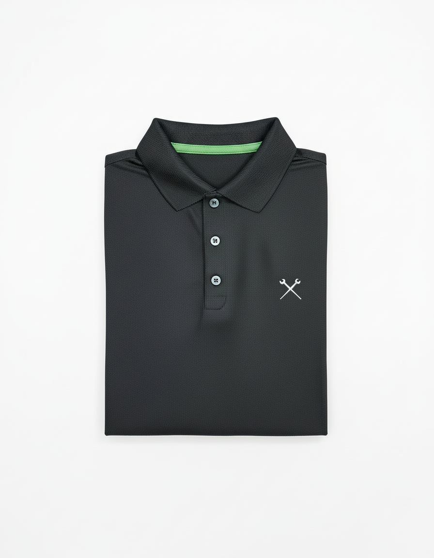 Embroidered Ironworker Black Polo