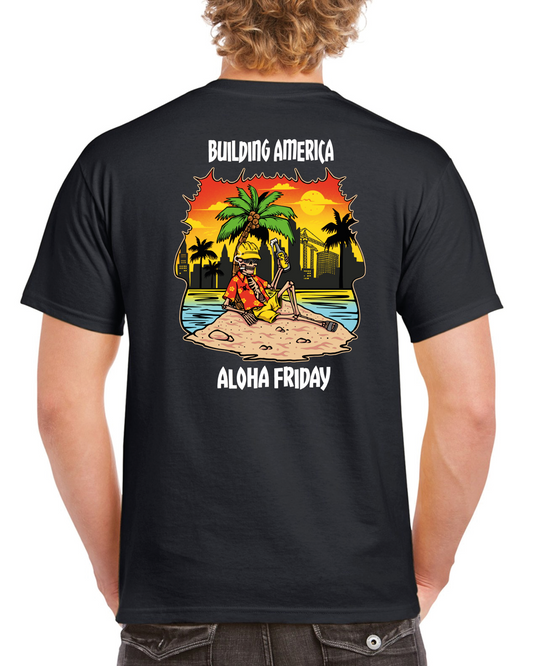 Ironworker Aloha Friday - Black Short Sleeve