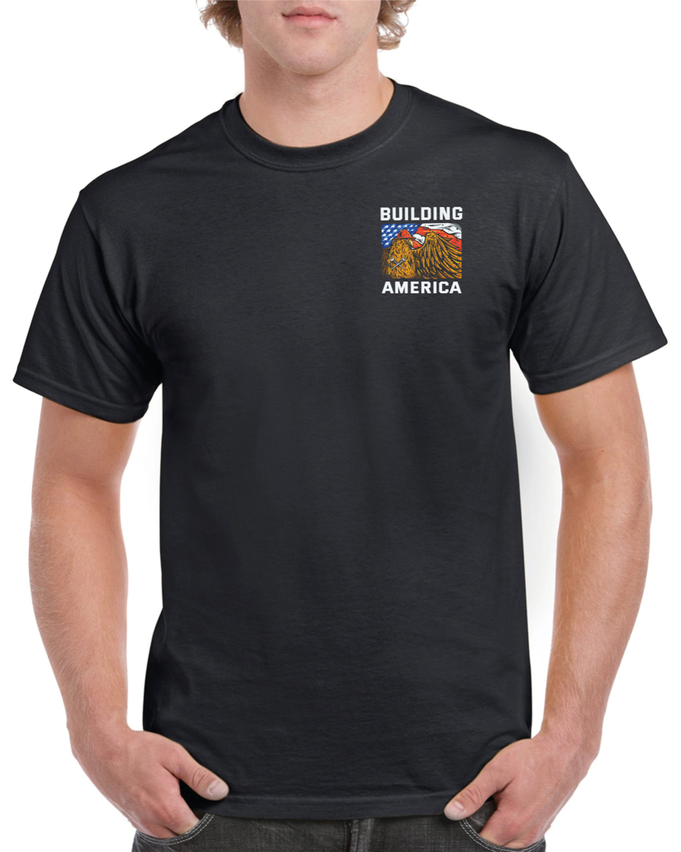 Building America - Eagle Flag - Black - Short Sleeve