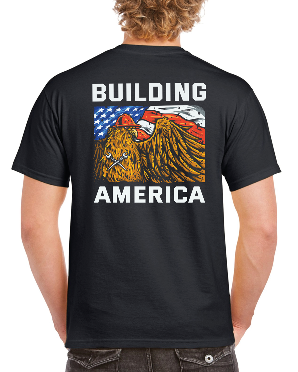 Building America - Eagle Flag - Black - Short Sleeve