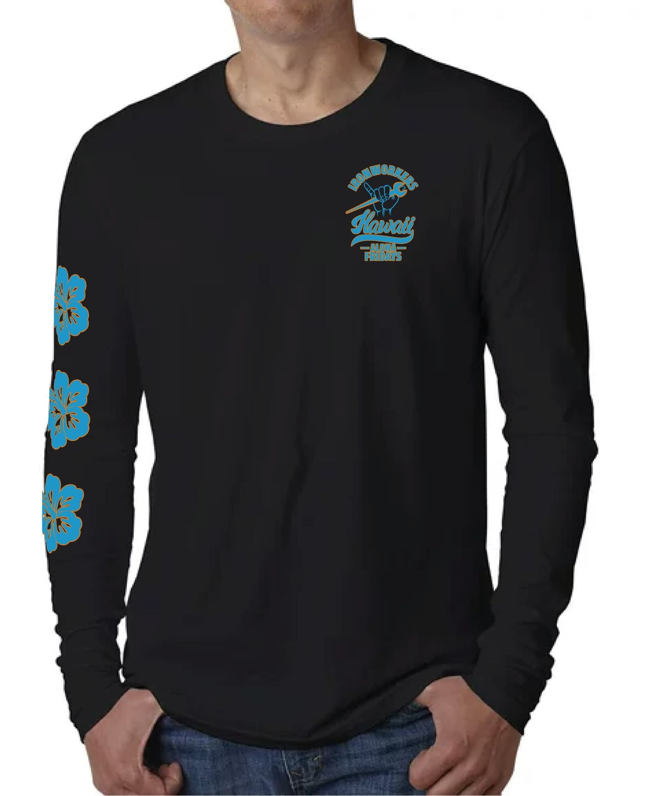 Ironworker Hawaiian Friday - Black Long Sleeve