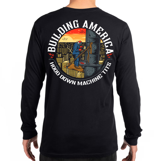 Hood Down Machine Titz - Black Long Sleeve