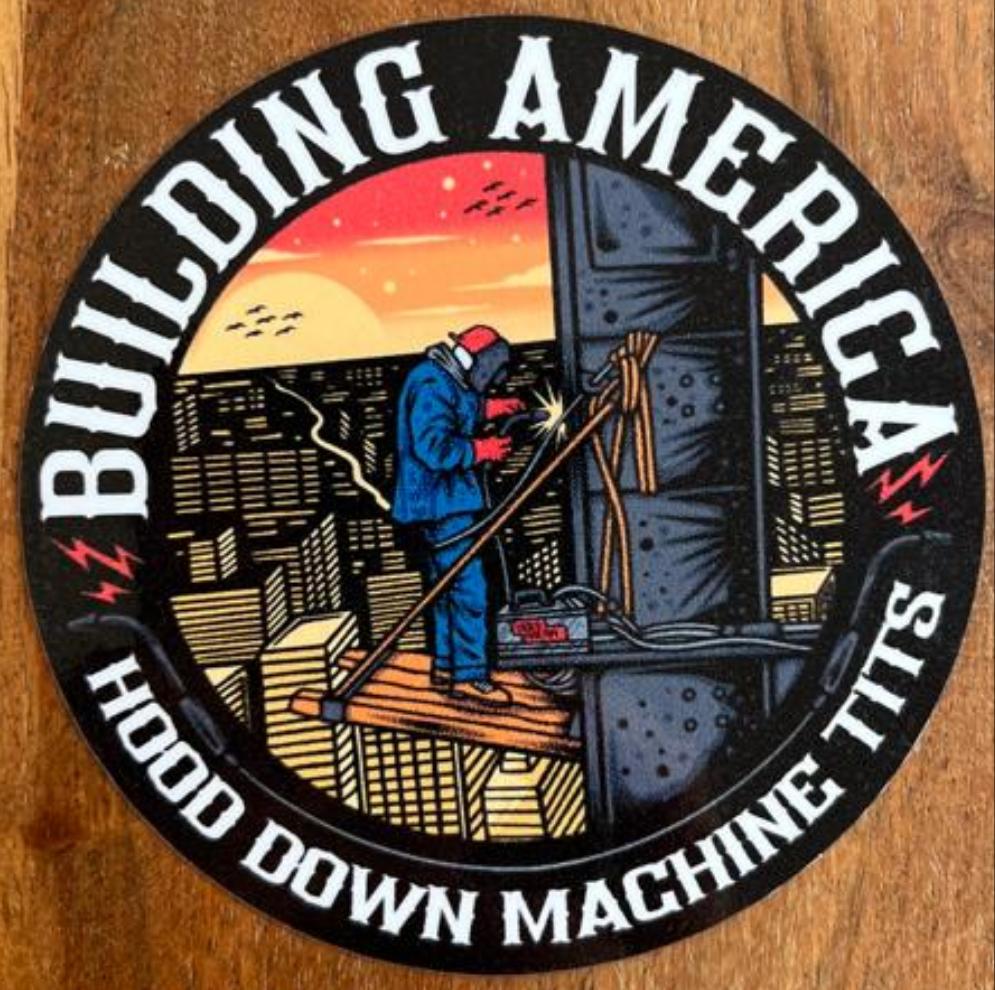 3" Hood Down Machine Tits - Sticker