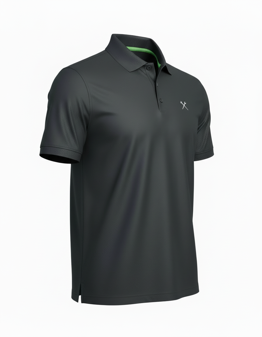 Embroidered Ironworker Black Polo