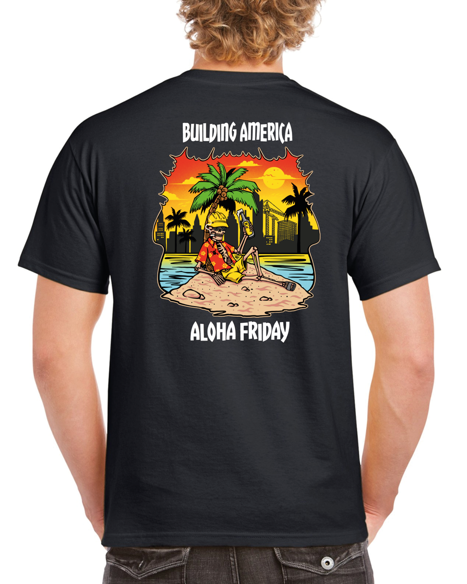 Ironworker Aloha Friday - Black Short Sleeve