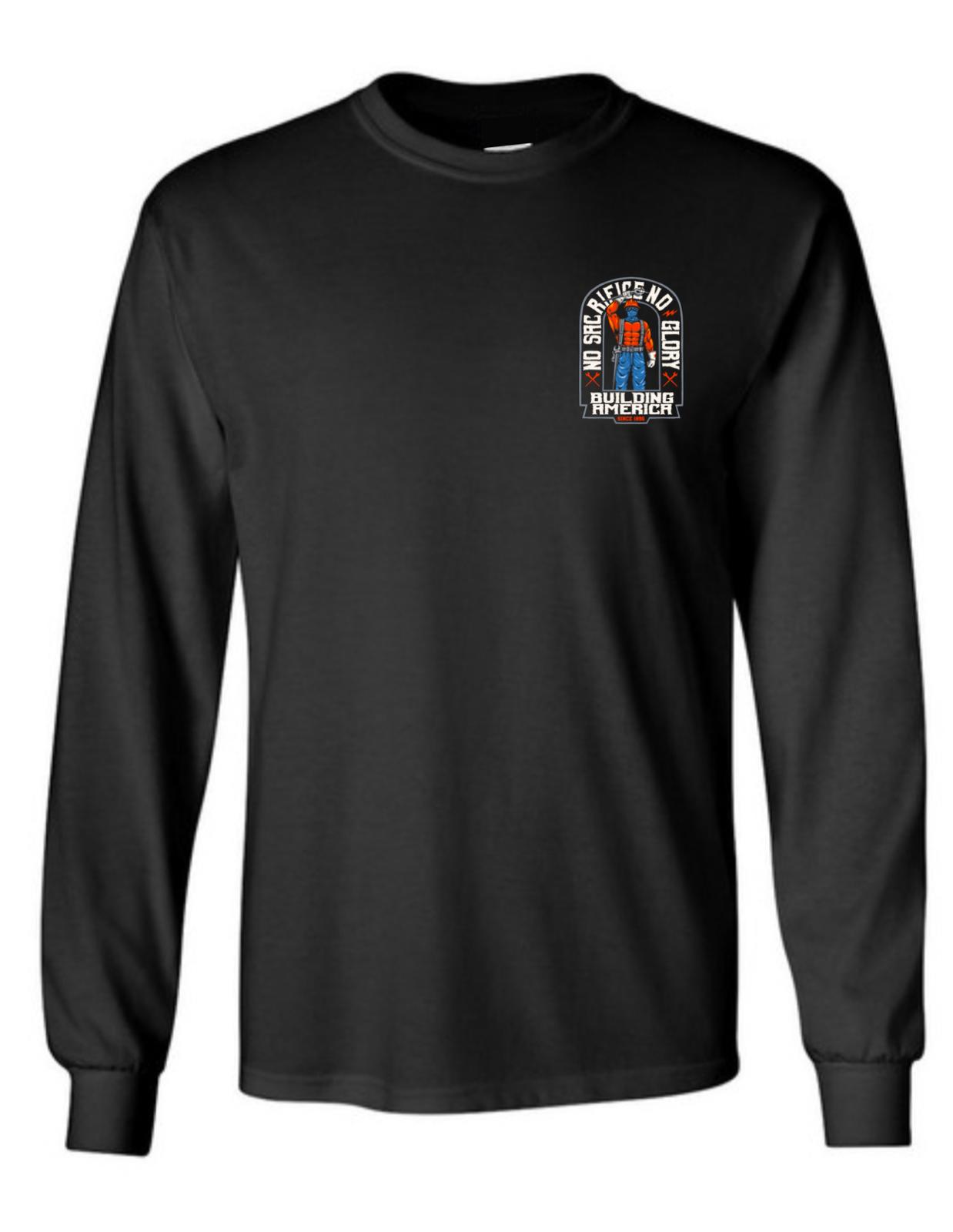 No Sacrifice No Glory - Black Ironworker Long Sleeve