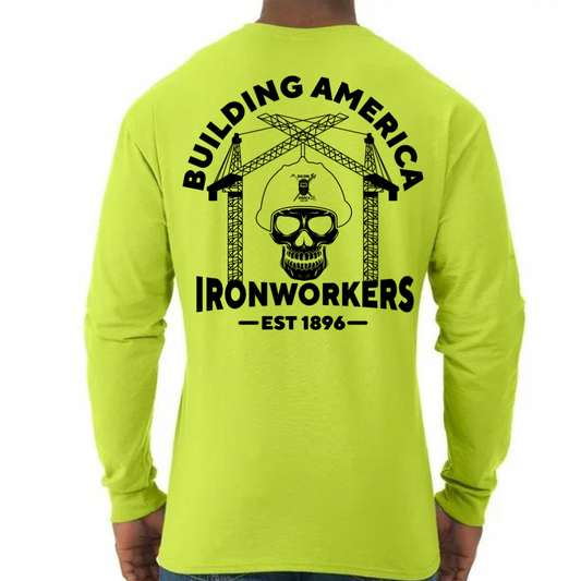 Yellow High Visibility Shirt - Crane Skull Ironworker