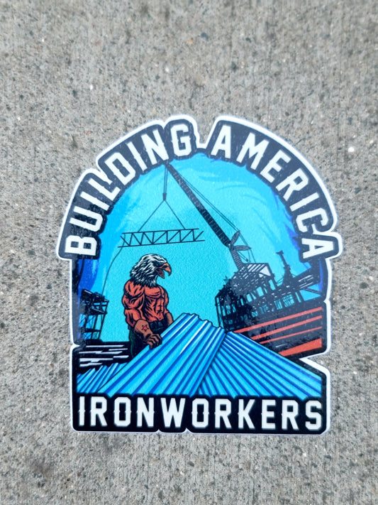 Ironworker Eagle Decker Hard Hat Sticker