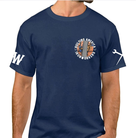 Team Work- Navy Blue Ironworker Short Sleeve