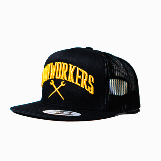 Ironworkers - Black Classic Snapback Trucker Hat